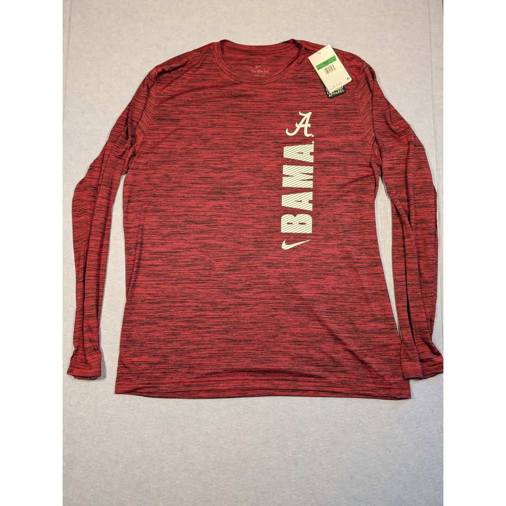 Nike Alabama Crimson Tide Shirt Mens XL Red Bama Dri-FIT Long Sleeve NEW - Picture 2 of 11